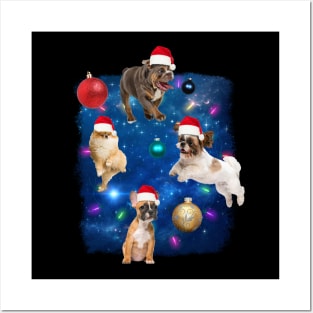 Christmas Dogs In Space Posters and Art